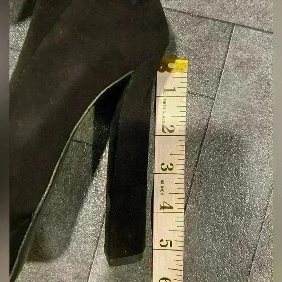 Bottega Veneta Women’s Nib black suede platform pumps fold over heel - Picture 10 of 10